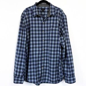 J.Crew Tartan Plaid Button Down Shirt XL Blue Green Classic Fit # 20871 HOL 2012